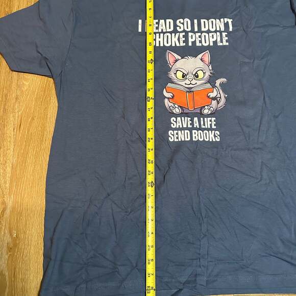 Angry Cat Reading T-shirt Funny Kitty Shirts for Reader gift Book Love – , - Picture 3 of 5